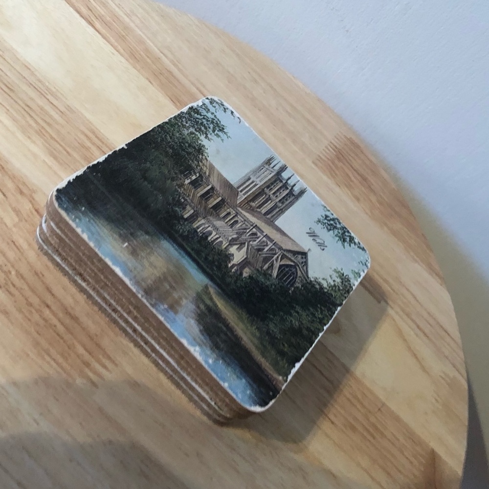 Set of 6 vintage historical European coasters GUC